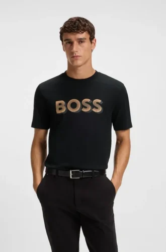 T-shirt med logotyp i merceriserad bomull