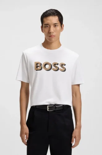 T-shirt med logotyp i merceriserad bomull