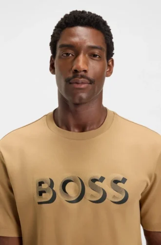 T-shirt med logotyp i merceriserad bomull