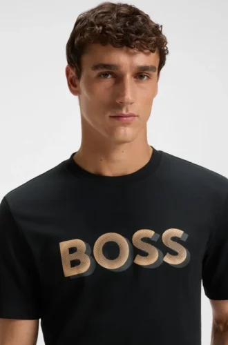 T-shirt med logotyp i merceriserad bomull