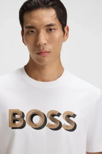 T-shirt med logotyp i merceriserad bomull