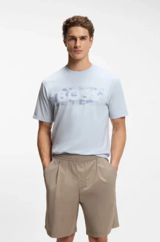 T-shirt med logotyp i stretchbomull