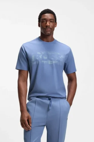 T-shirt med logotyp i stretchbomull