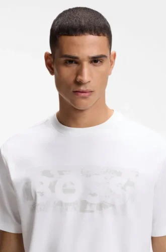 T-shirt med logotyp i stretchbomull