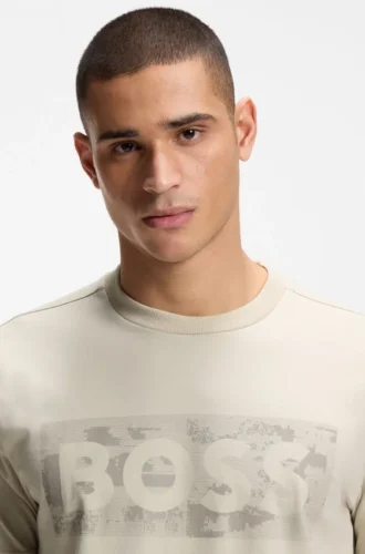 T-shirt med logotyp i stretchbomull