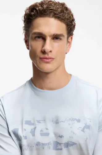 T-shirt med logotyp i stretchbomull