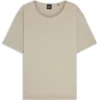 T-shirt med normal passform och stretch-silke fram
