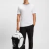 T-shirt med randig krage i bomullsjersey T-shirt med randig krage i bomullsjersey