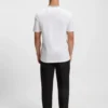 T-shirt med randig krage i bomullsjersey T-shirt med randig krage i bomullsjersey