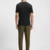 T-shirt med randig krage i bomullsjersey T-shirt med randig krage i bomullsjersey