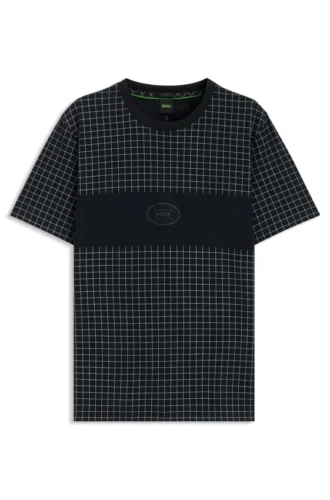 T-shirt med rutmönster i pimabomull
