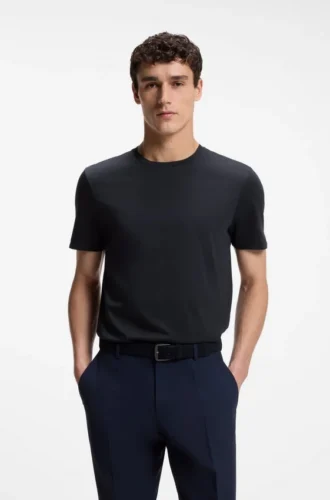 T-shirt med smal passform i merceriserad bomull