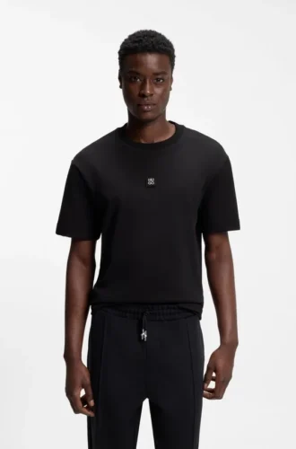T-shirt med staplat logo i bomullsblandning