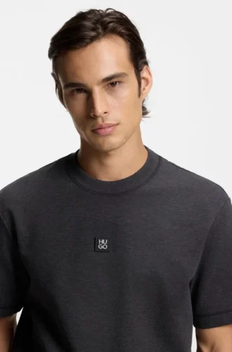 T-shirt med staplat logo i bomullsblandning
