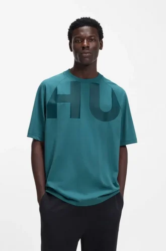 T-shirt med stort logo i bomullsjersey