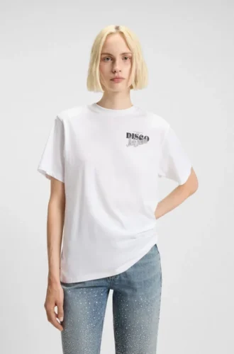 T-shirt med strassmönster i bomullsjersey