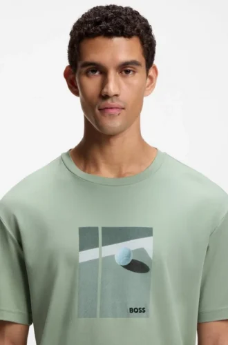 T-shirt med tennismotiv i pimabomull