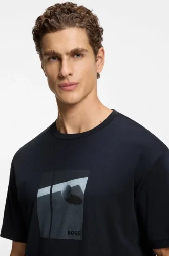 T-shirt med tennismotiv i pimabomull