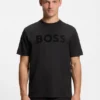 T-shirt med ton-i-ton-logotyp i stretchbomull