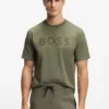 T-shirt med ton-i-ton-logotyp i stretchbomull