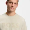 T-shirt med ton-i-ton-logotyp i stretchbomull