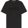 T-shirt med ton-i-ton-logotyp i stretchbomull