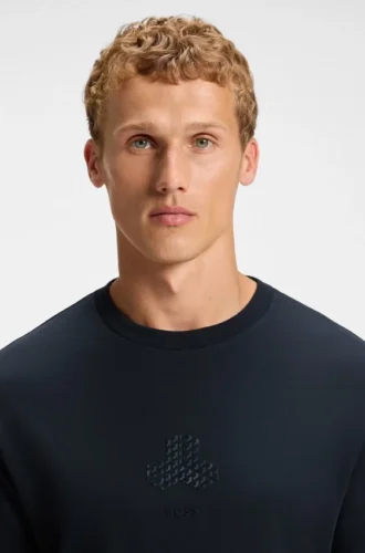 T-shirt med ton-i-ton-mönster i interlockbomull