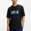T-shirt med tryck i bomullsfrotté