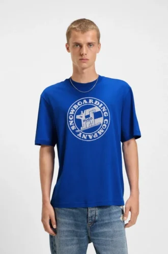 T-shirt med tryck i bomullsfrotté