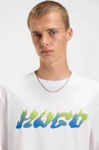T-shirt med tryck i bomullsfrotté