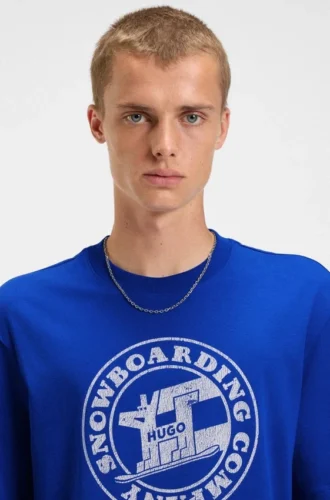 T-shirt med tryck i bomullsfrotté