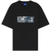 T-shirt med tryck i bomullsfrotté