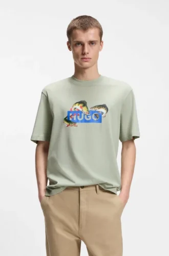 T-shirt med tryckt motiv i bomullsjersey