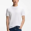 T-shirt med vertikala ränder i merceriserad bomull T-shirt med vertikala ränder i merceriserad bomull