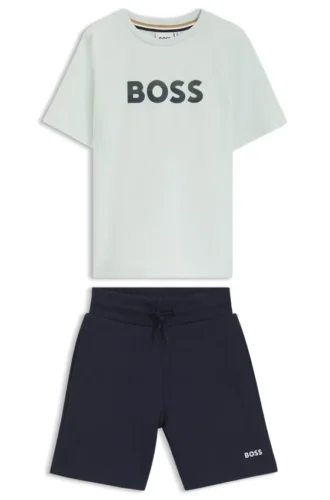 T-shirt- och shortsset för barn med logodetaljer