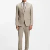 Tredelad slim fit-kostym i mönstrad stretchull Tredelad slim fit-kostym i mönstrad stretchull