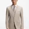 Tredelad slim fit-kostym i mönstrad stretchull Tredelad slim fit-kostym i mönstrad stretchull