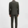 Tredelad slim fit-kostym i mönstrad stretchull