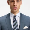Tredelad slim fit-kostym i mönstrad stretchull