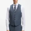 Tredelad slim fit-kostym i mönstrad stretchull