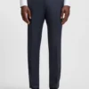 Tredelad slim fit-kostym i mönstrad stretchull