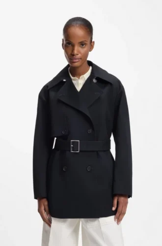Trenchcoat med bälte i bomull