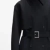 Trenchcoat med bälte i bomull