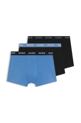 Trepack boxershorts med jacquardmönstrad logotyp i midjan