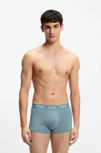 Trepack boxershorts med jacquardmönstrad logotyp i midjan