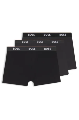 Trepack boxershorts med logotyp i midjan