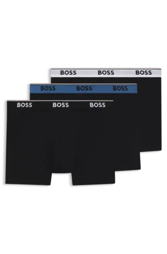 Trepack boxershorts med logotyp i midjan