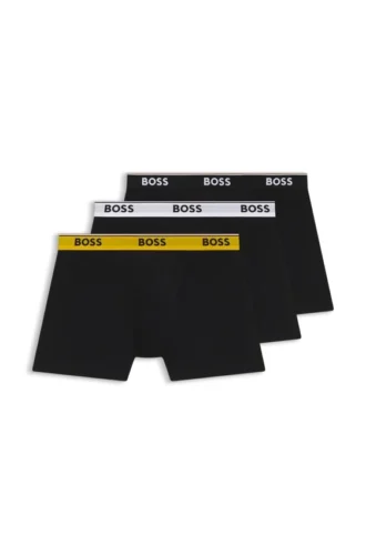 Trepack boxershorts med logotyp i midjan