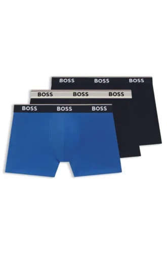 Trepack boxershorts med logotyp i midjan