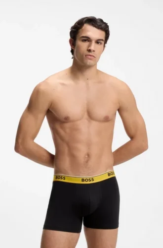 Trepack boxershorts med logotyp i midjan